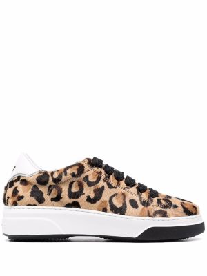 Dsquared2 leopard-print lace-up trainers
