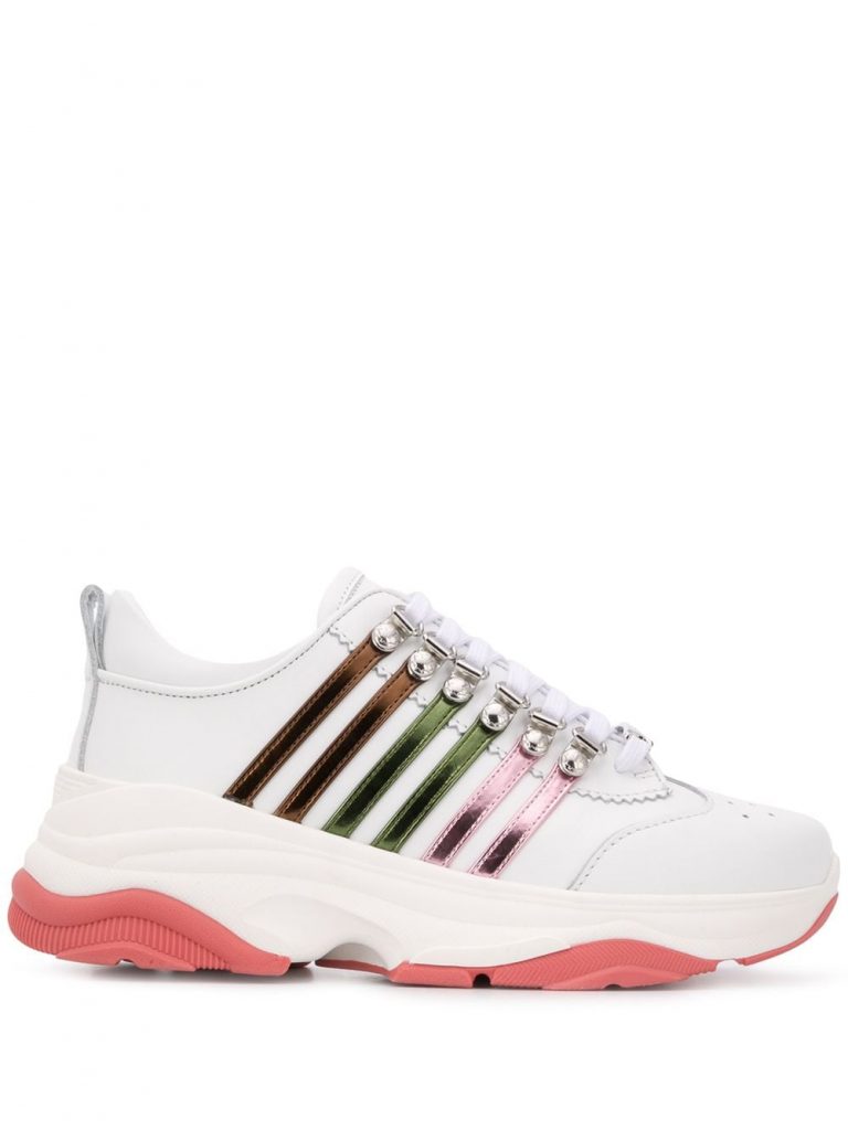 Dsquared2 multi-striped low-top chunky trainers