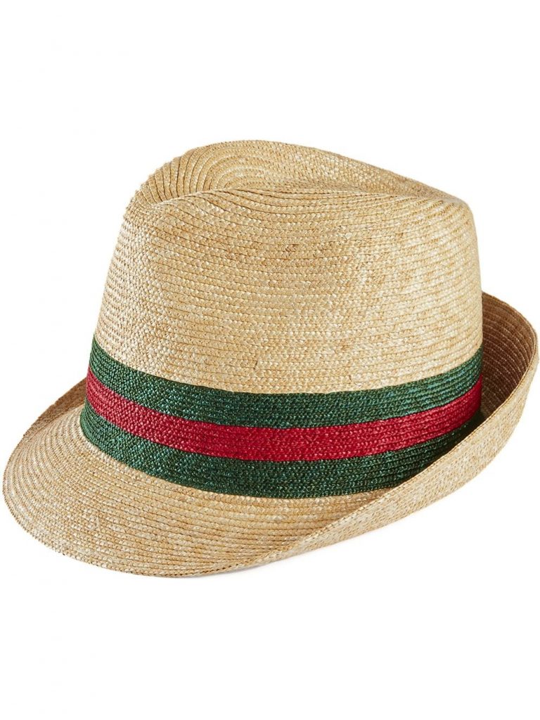 Gucci woven straw fedora hat