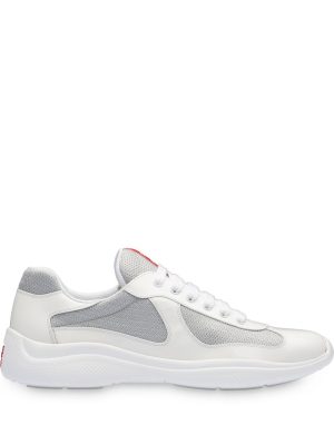 Prada white Americas cup patent leather sneakers