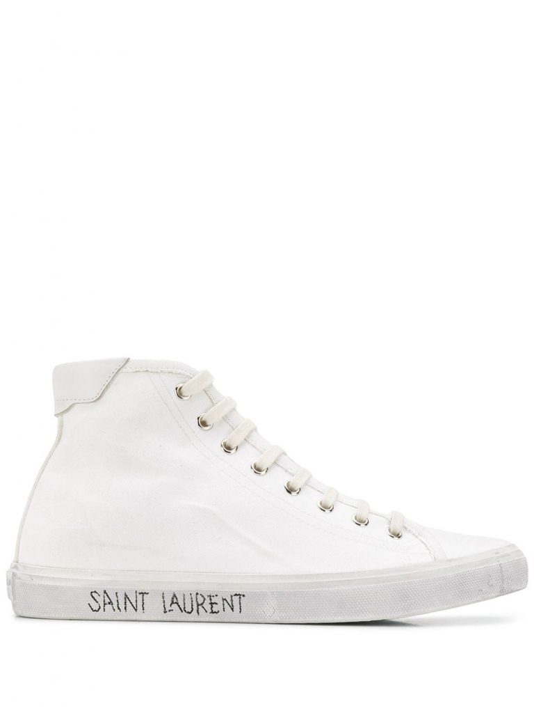 Saint Laurent distressed effect high-top sneakers