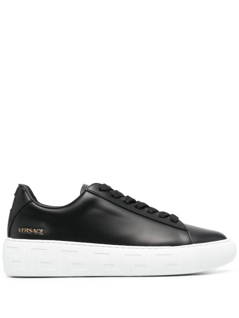 Versace logo-patch lace-up sneakers