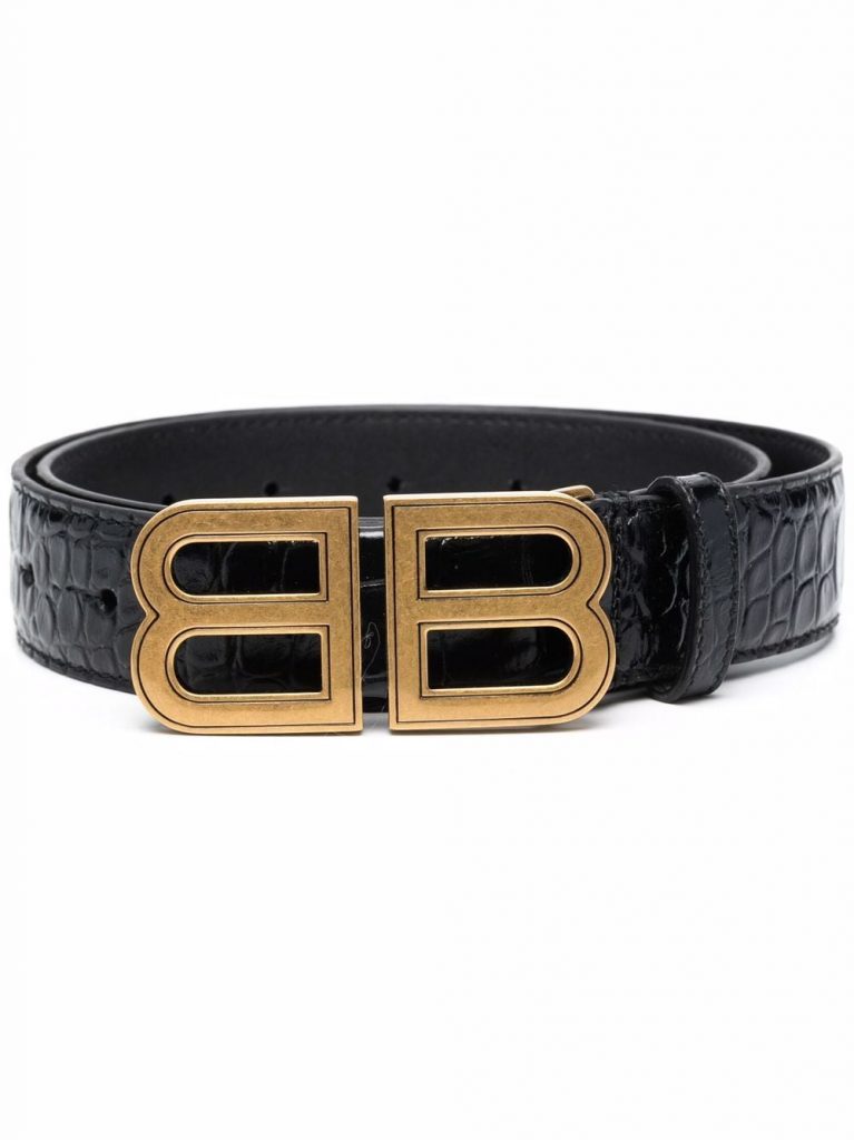 Balenciaga logo-buckle leather belt