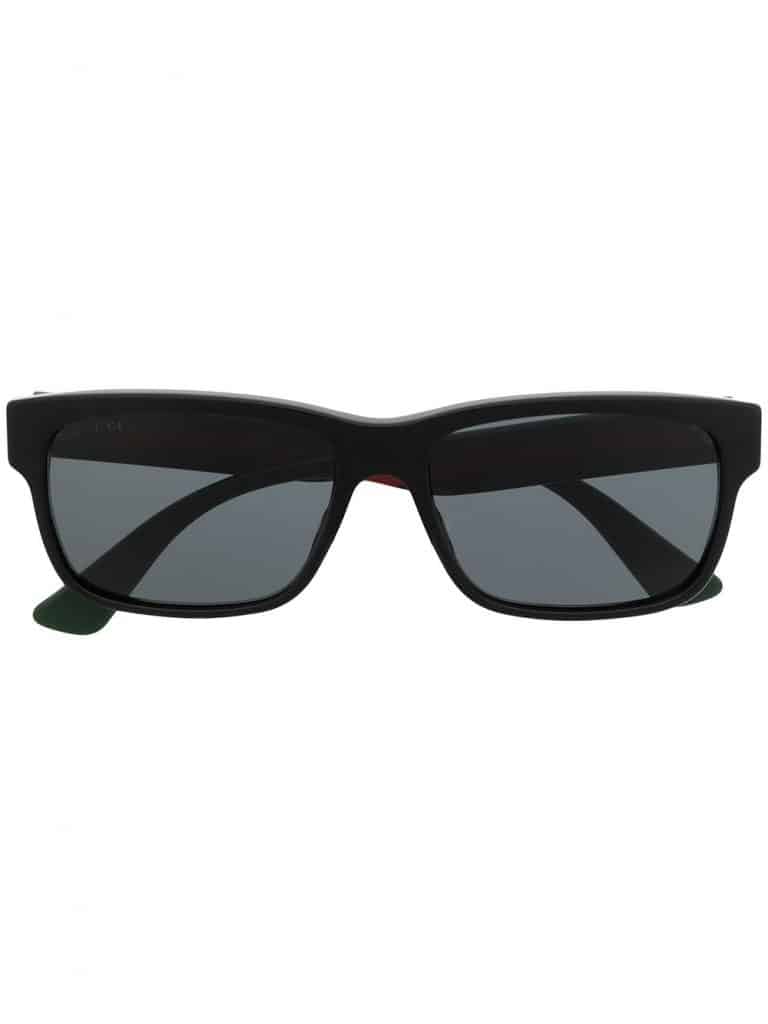 Gucci Eyewear Sylvie rectangle-frame Web-detail sunglasses