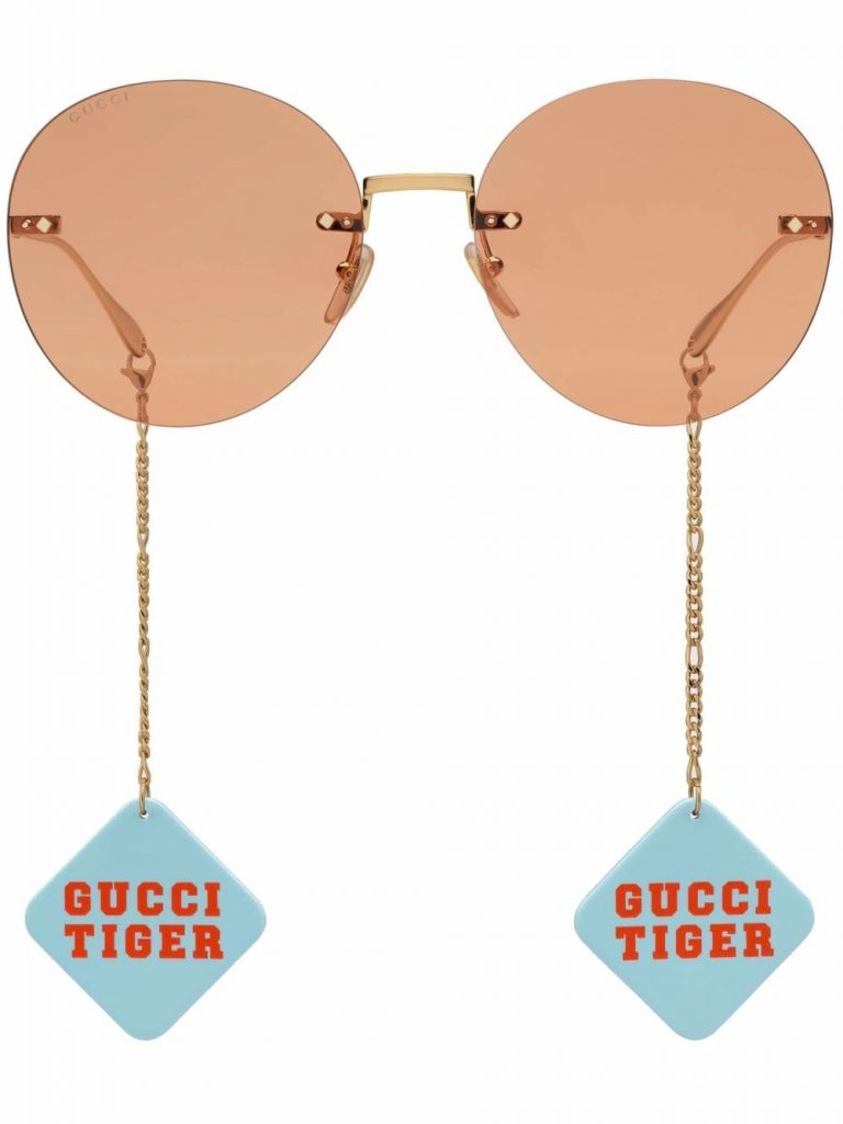 Gucci Eyewear round-frame logo-charm sunglasses