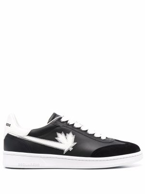 Dsquared2 logo-patch leather sneakers