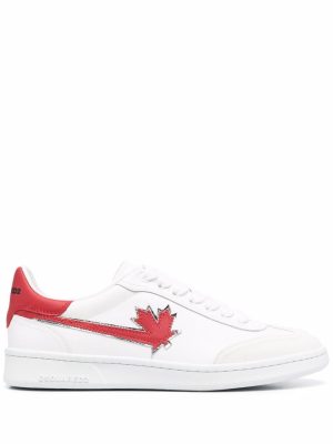 Dsquared2 logo-patch leather sneakers