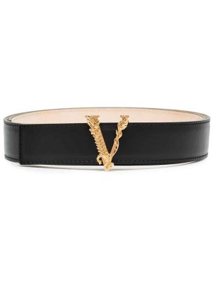 Versace Virtus buckle leather belt
