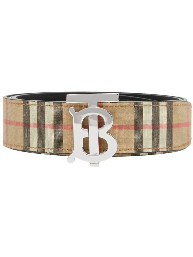 Burberry reversible check monogram belt