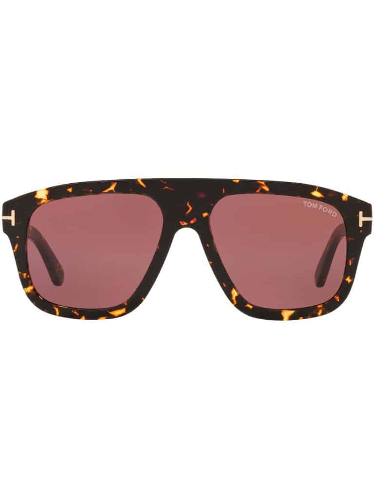 TOM FORD Eyewear tortoiseshell-effect oversize-frame sunglasses
