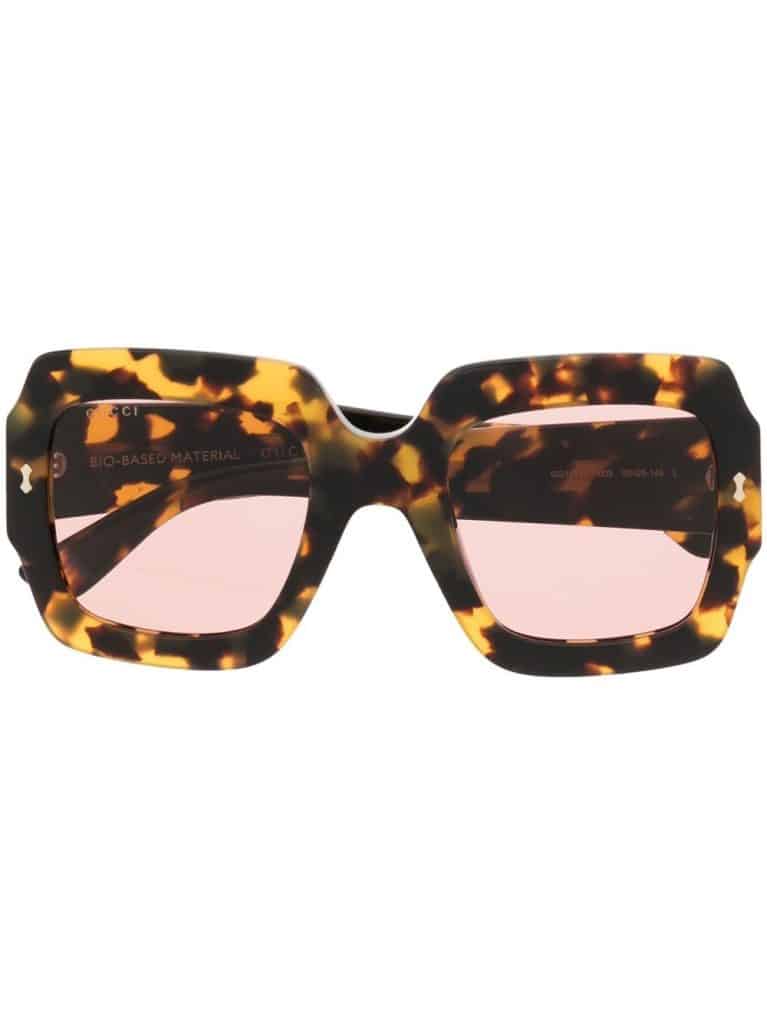 Gucci Eyewear oversized tortoiseshell-frame sunglasses