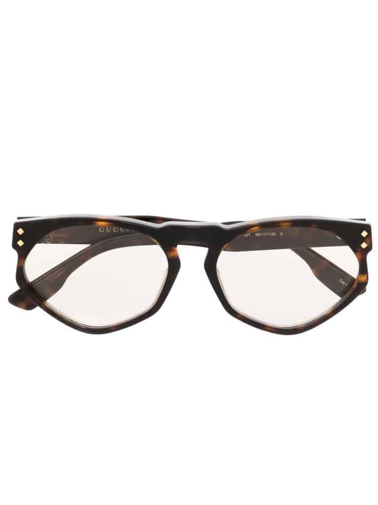 Gucci Eyewear tortoiseshell-effect round-frame sunglasses