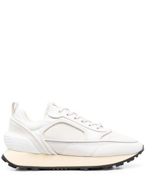 Balmain panelled-low-top leather sneakers