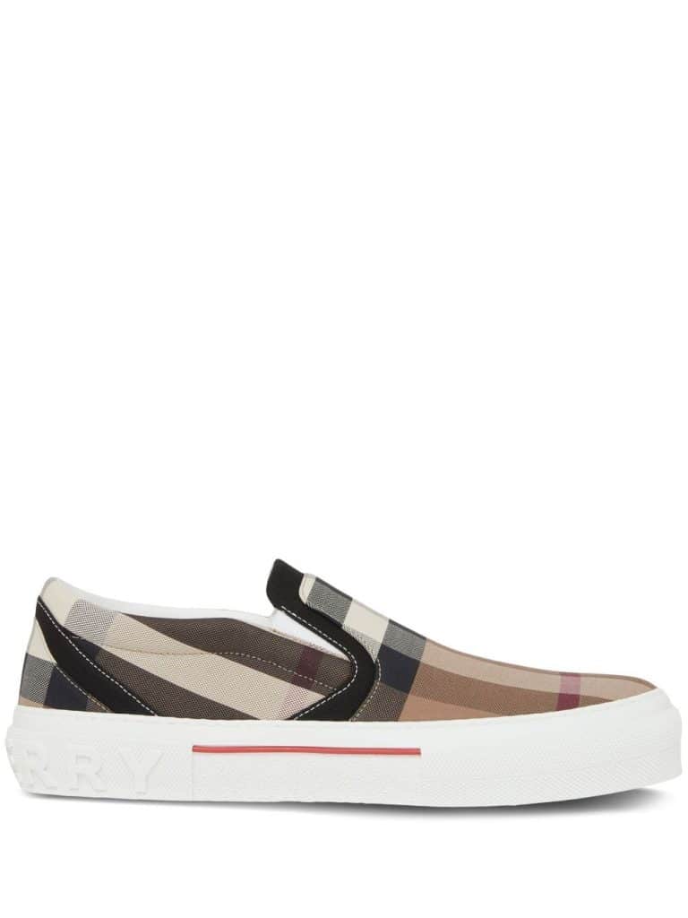 Burberry checked slip-on sneakers