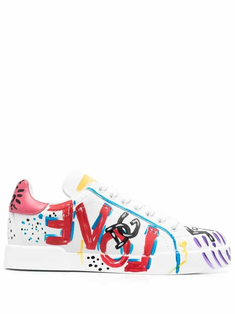 Dolce & Gabbana Portofino painted lace-up sneakers