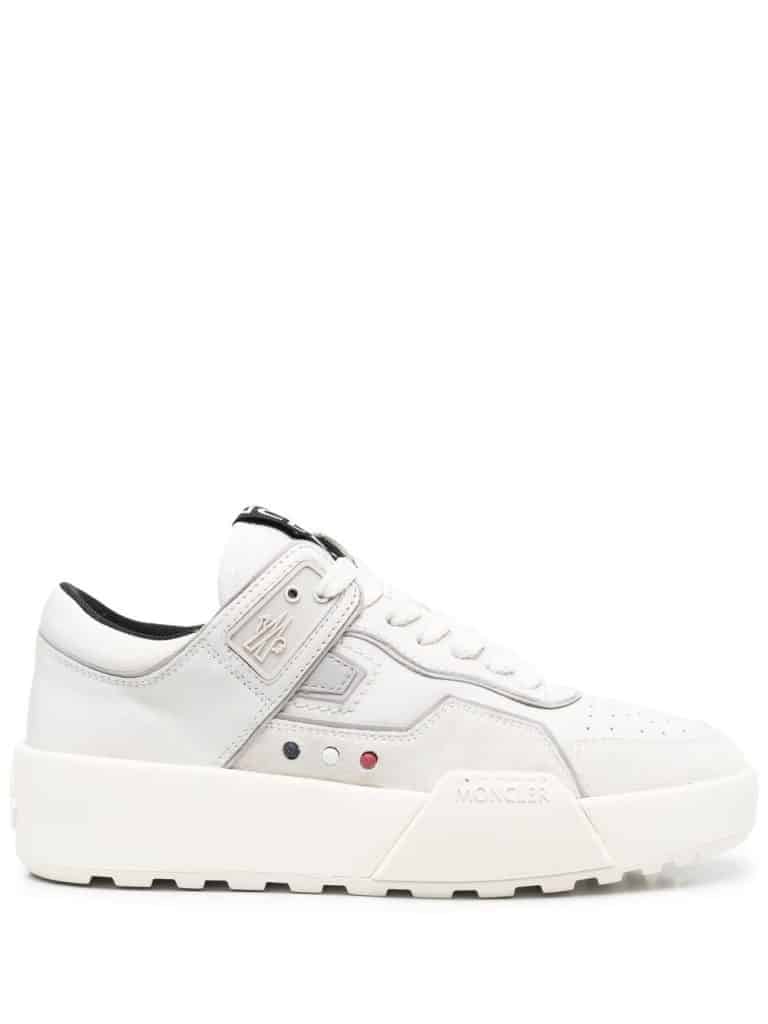 MONCLER logo-patch low-top leather sneakers