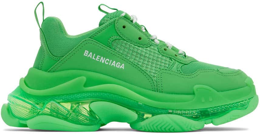Balenciaga Green Triple S Sneakers