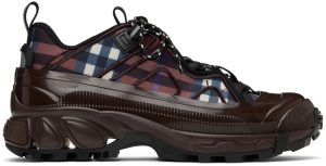 Burberry Burgundy Check Arthur Sneakers