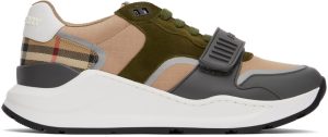 Burberry Green & Beige Ramsey Sneakers