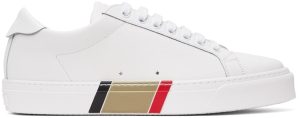 Burberry White Bio-Based Striped Sole Sneakers