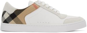 Burberry White Check Reeth Sneakers