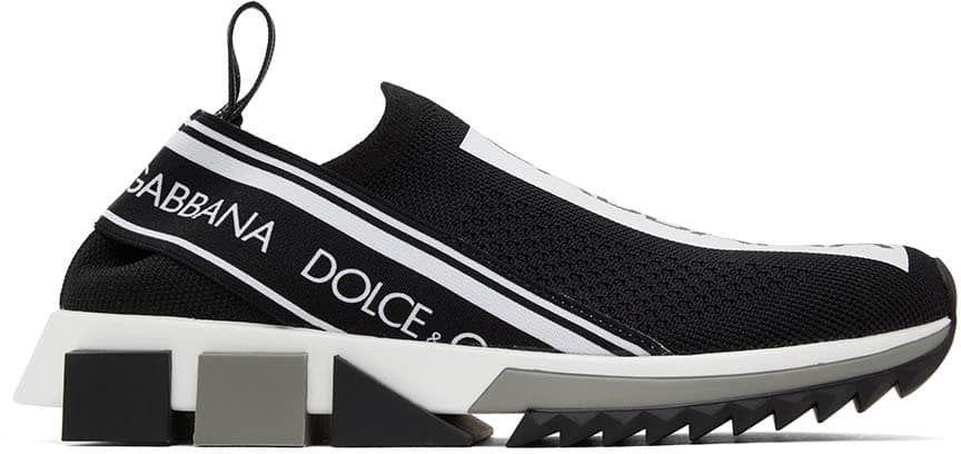 Dolce & Gabbana Black Mesh Low-Top Sneakers