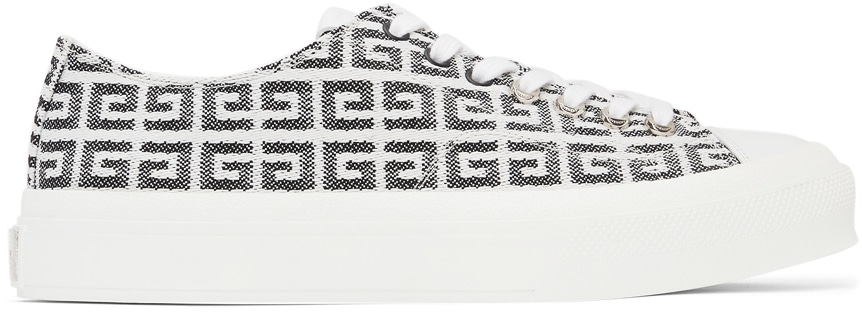 Givenchy Black & White 4G Jacquard City Sneakers