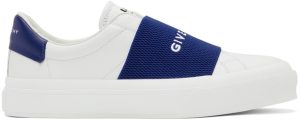 Givenchy White & Blue City Sport Low-Top Sneakers