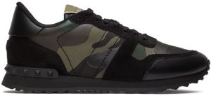 Valentino Garavani Green & Black Rockrunner Sneakers