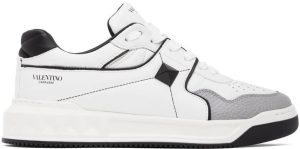 Valentino Garavani White & Black One Stud Sneakers