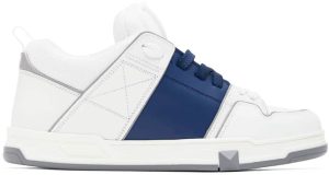 Valentino Garavani White & Navy Open Skate Low-Top Sneakers