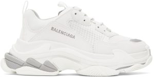 Balenciaga White & Grey Triple S Sneakers