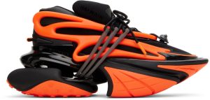 Balmain Black & Orange Unicorn Low-Top Sneakers