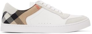 Burberry White Check Reeth Sneakers