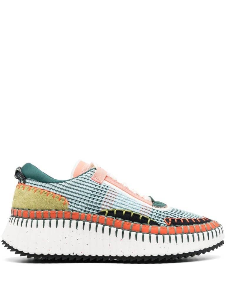 Chloé multi-panel lace-up sneakers