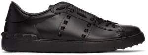 Valentino Garavani Black Rockstud Untitled Tone-On-Tone Sneakers