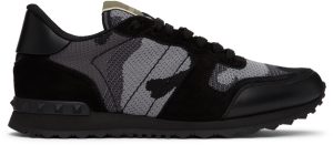 Valentino Garavani Black & Grey Rockrunner Sneakers