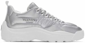 Valentino Garavani Silver Padded Nylon Gumboy Sneakers