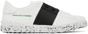 Valentino Garavani White & Black Open For A Change Sneakers