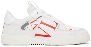 Valentino Garavani White & Red ‘VL7N’ Low Sneakers