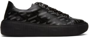 Versace Black & Grey 'La Greca' Low-Top Sneakers