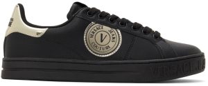 Versace Jeans Couture Black 88 V-Emblem Court Sneakers