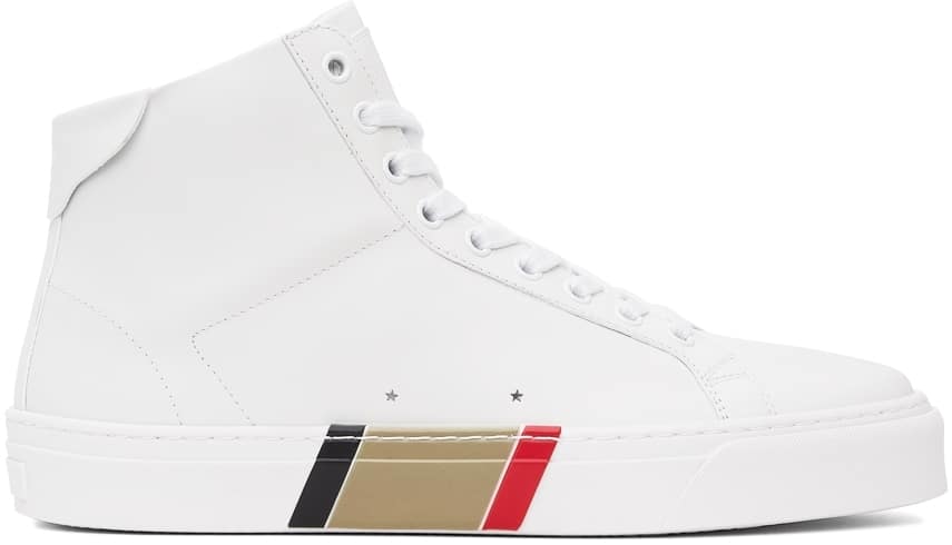 Burberry White Bio-Based Sole Leather Sneakers