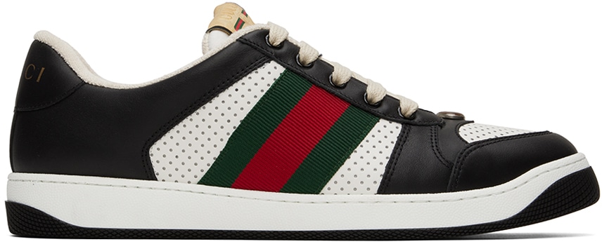 Gucci Black & White Screener Sneakers