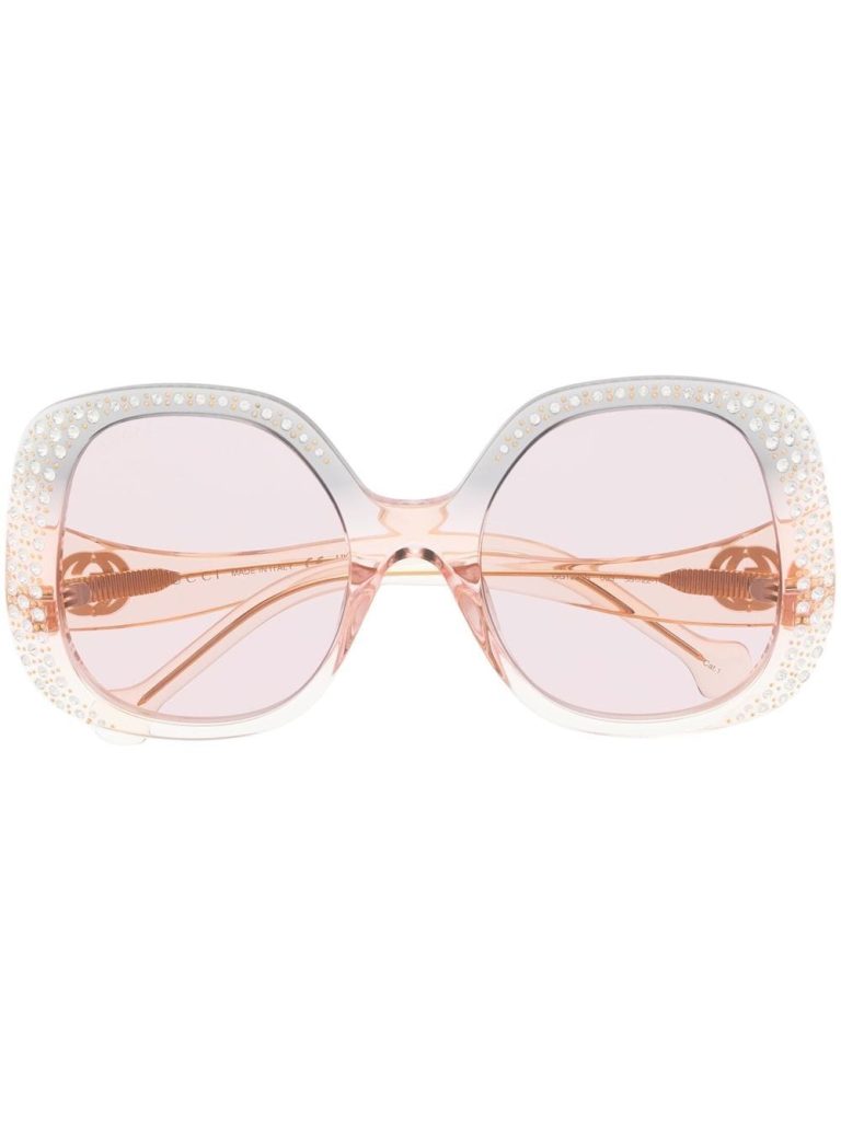 Gucci Eyewear crystal-embellished square-frame sunglasses