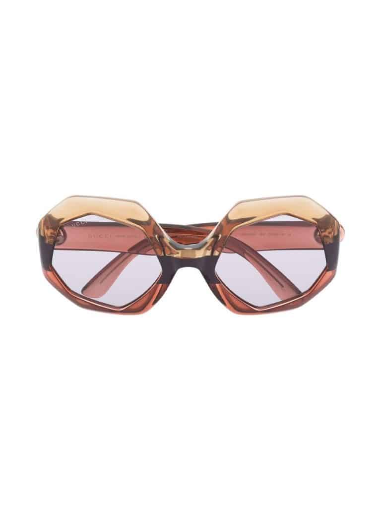 Gucci Eyewear logo-plaque geometric-frame sunglasses