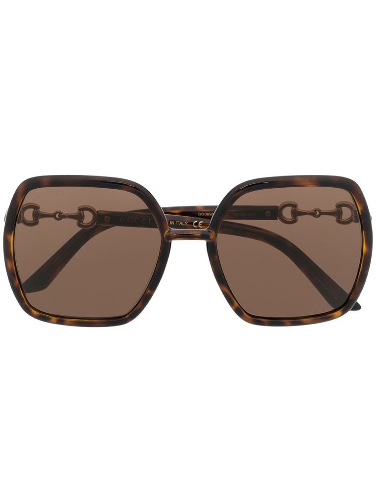 Gucci Eyewear oversize-frame horsebit-detail sunglasses