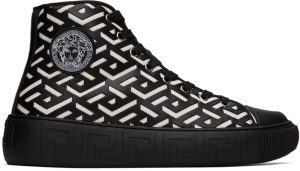 Versace Black & White La Greca Sneakers