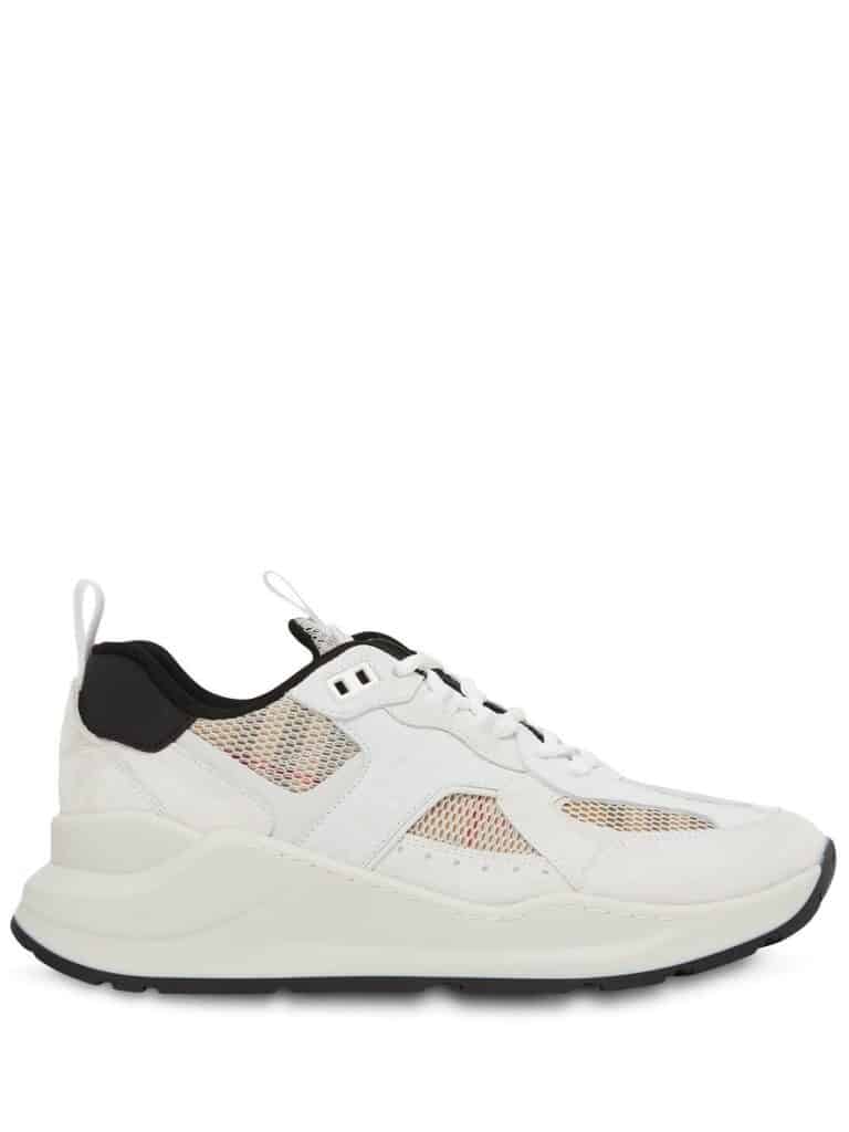 Burberry check mesh low-top trainers
