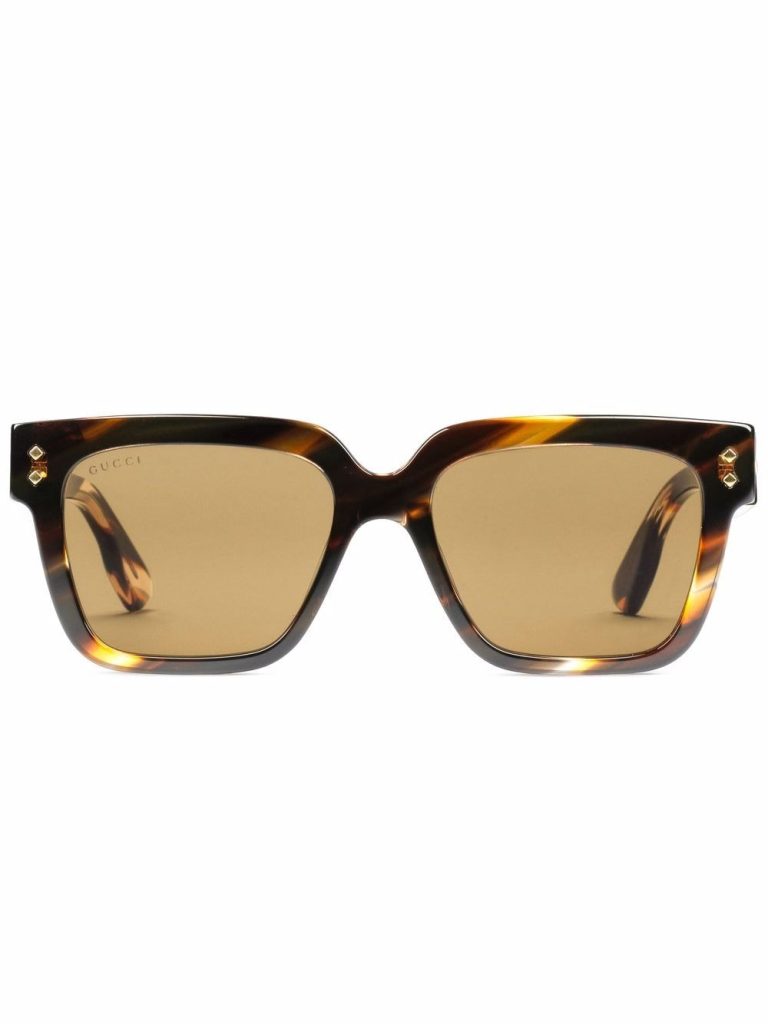 Gucci Eyewear Rectangular-frame tortoiseshell sunglasses